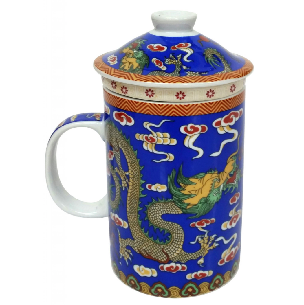 Blue dragon infuser mug