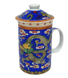 Blue dragon infuser mug