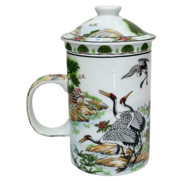 Dancing Cranes Infuser Mug