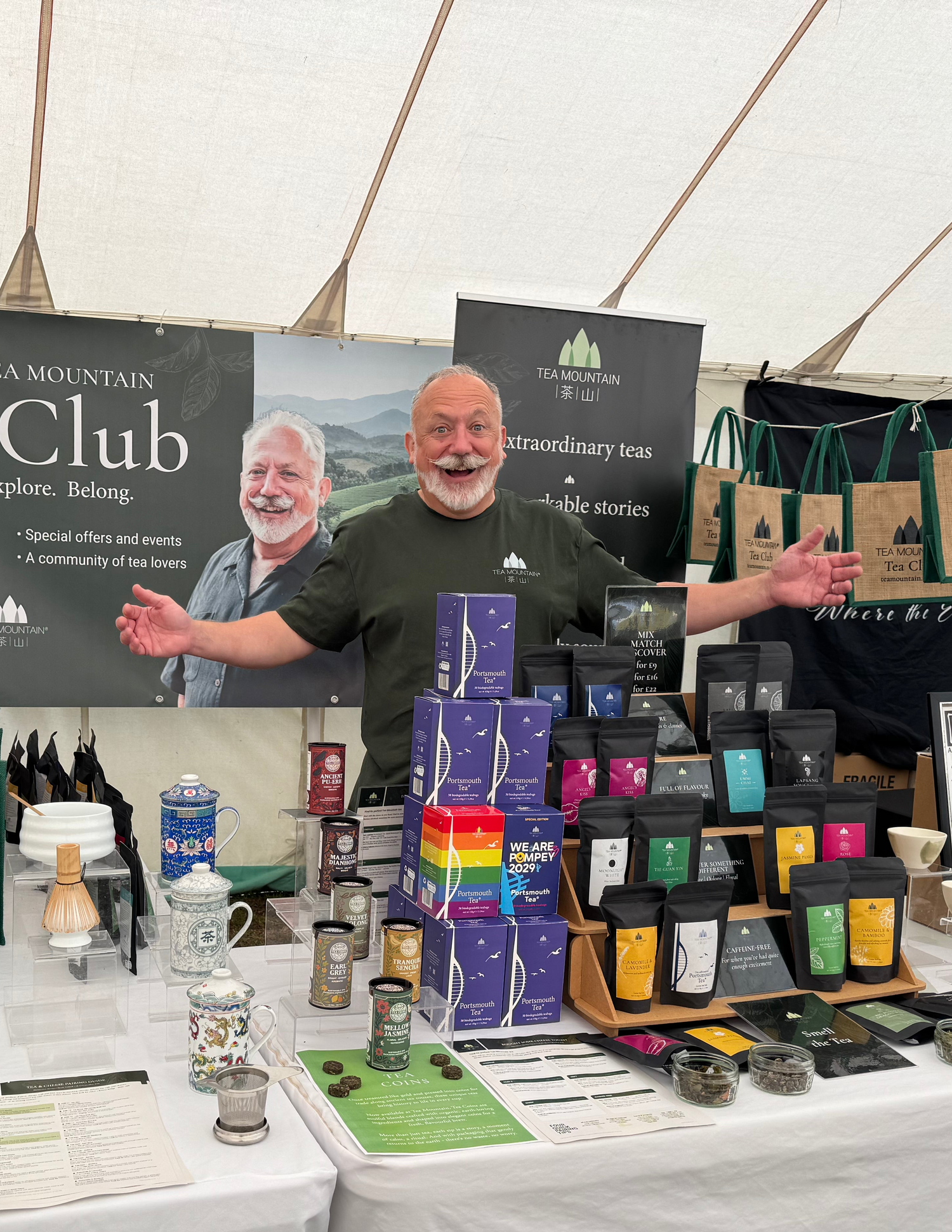 Alexis at stall at cheese festival